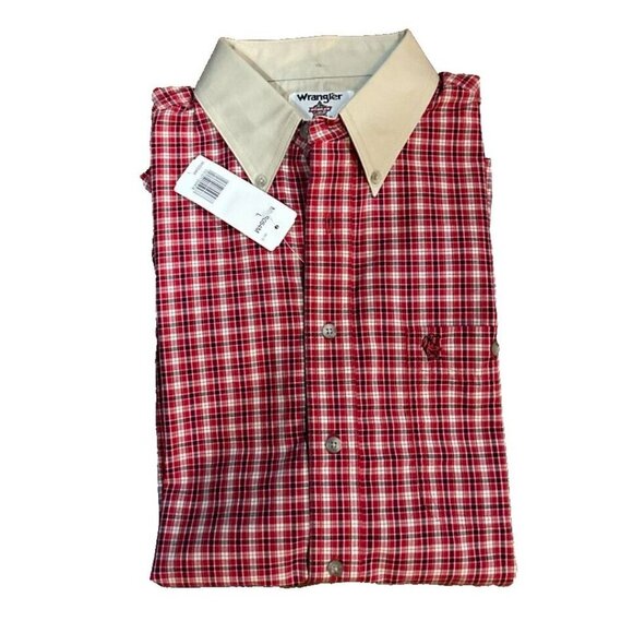 Wrangler Other - NWT Mens Wrangler PBR Size L XL  Red Buffalo Plaid S/S Professional Bull Riders